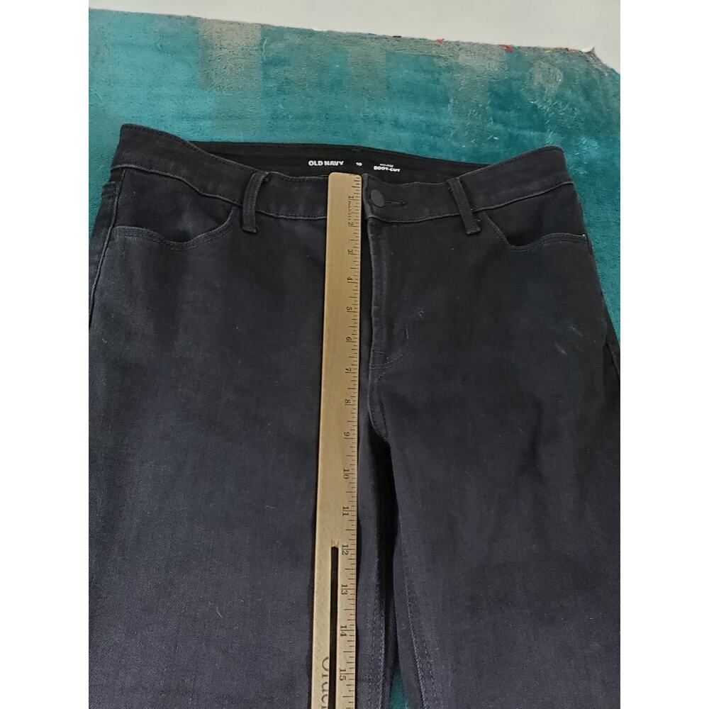 Old Navy Jeans Size 10 Womens Black Stretch Pants Denim Mid Rise Bootcut - Picture 7 of 12